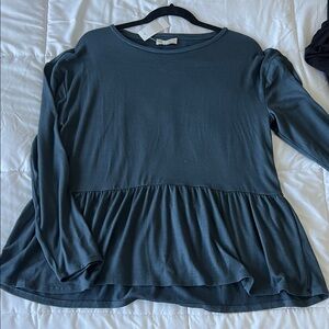 Loft Blue Peplum Top